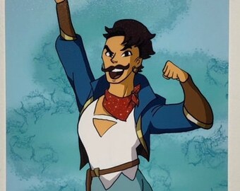 Boys in Skirts series: Seahawk in a Skirt - She-ra Art Print