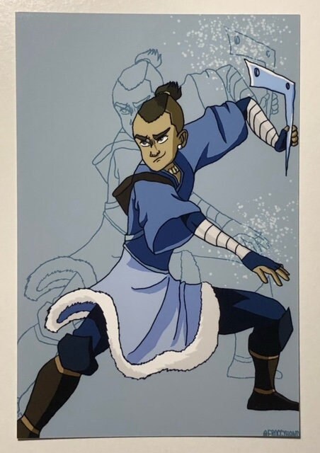 Boys in Skirts series: Sokka in a skirt - ATLA Avatar 4x6 Art Print