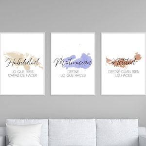 Habilidad - Motivación - Actitud | Cuadros para Oficina | Decoratie van kantoor | Cuadros Decorativos | Frases para oficina | Deze woning