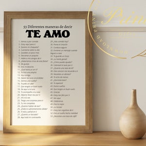 53 Diferentes Maneras de Decir TE AMO | Cuadros con Frases para Imprimir | San Valentín