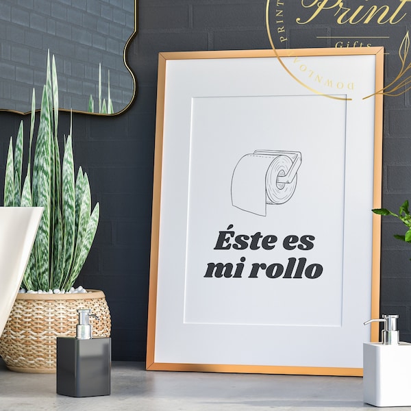 Este es mi Rollo // Lámina para el baño // Cuadros con frases para imprimir // Baño // A4 // Hogar // Tipografía // Letras // Poster