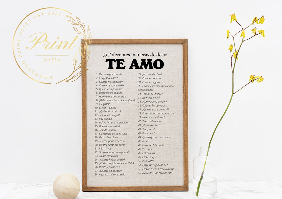 53 Diferentes Maneras De Decir TE AMO | Cuadros Con Frases Para