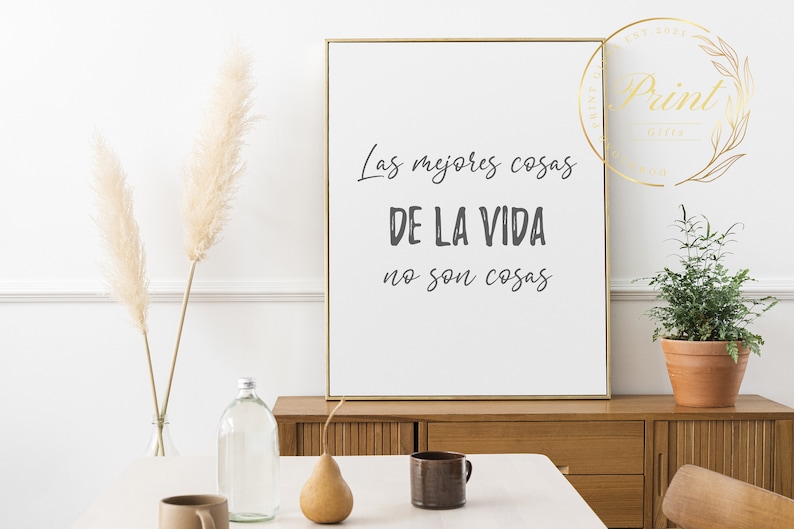 Las Mejores Cosas De La Vida No Son Cosas | Cuadro Decoración | Frases ...
