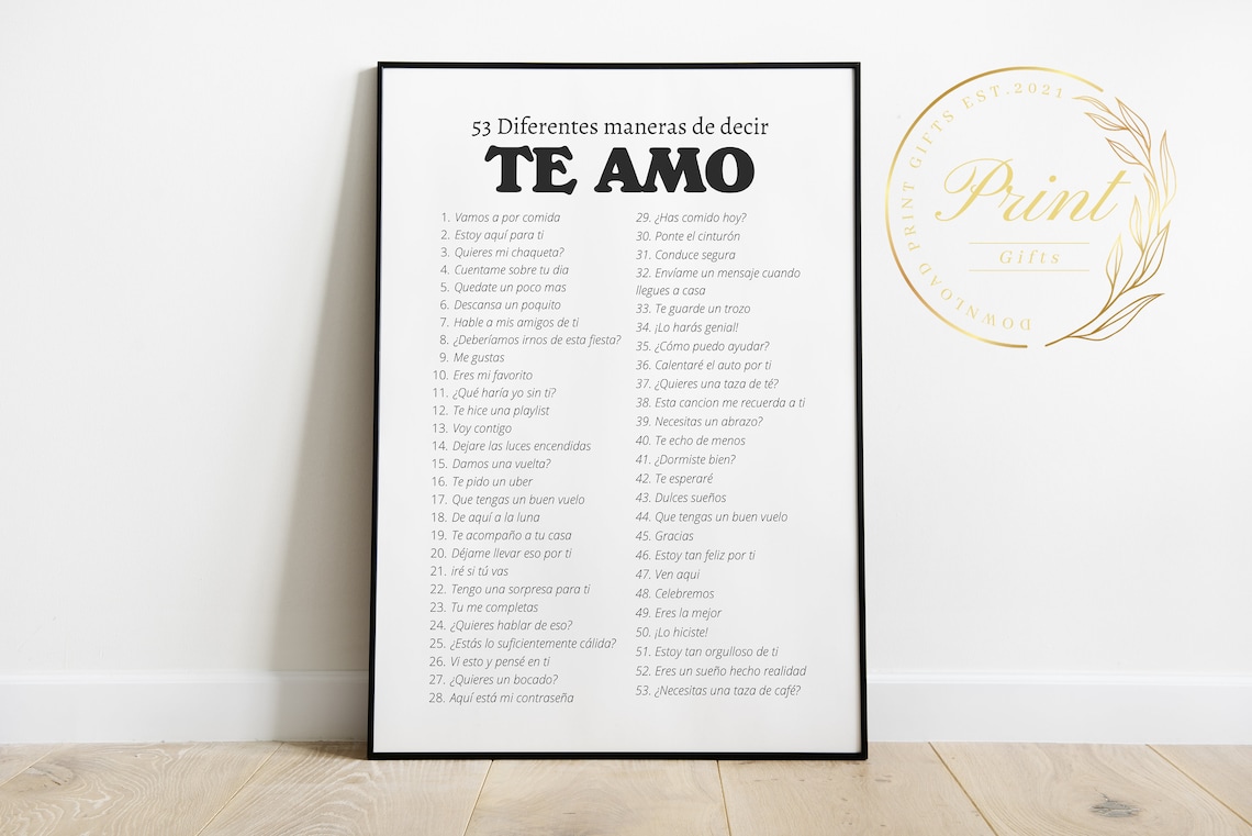 53 Diferentes Maneras De Decir TE AMO | Cuadros Con Frases Para