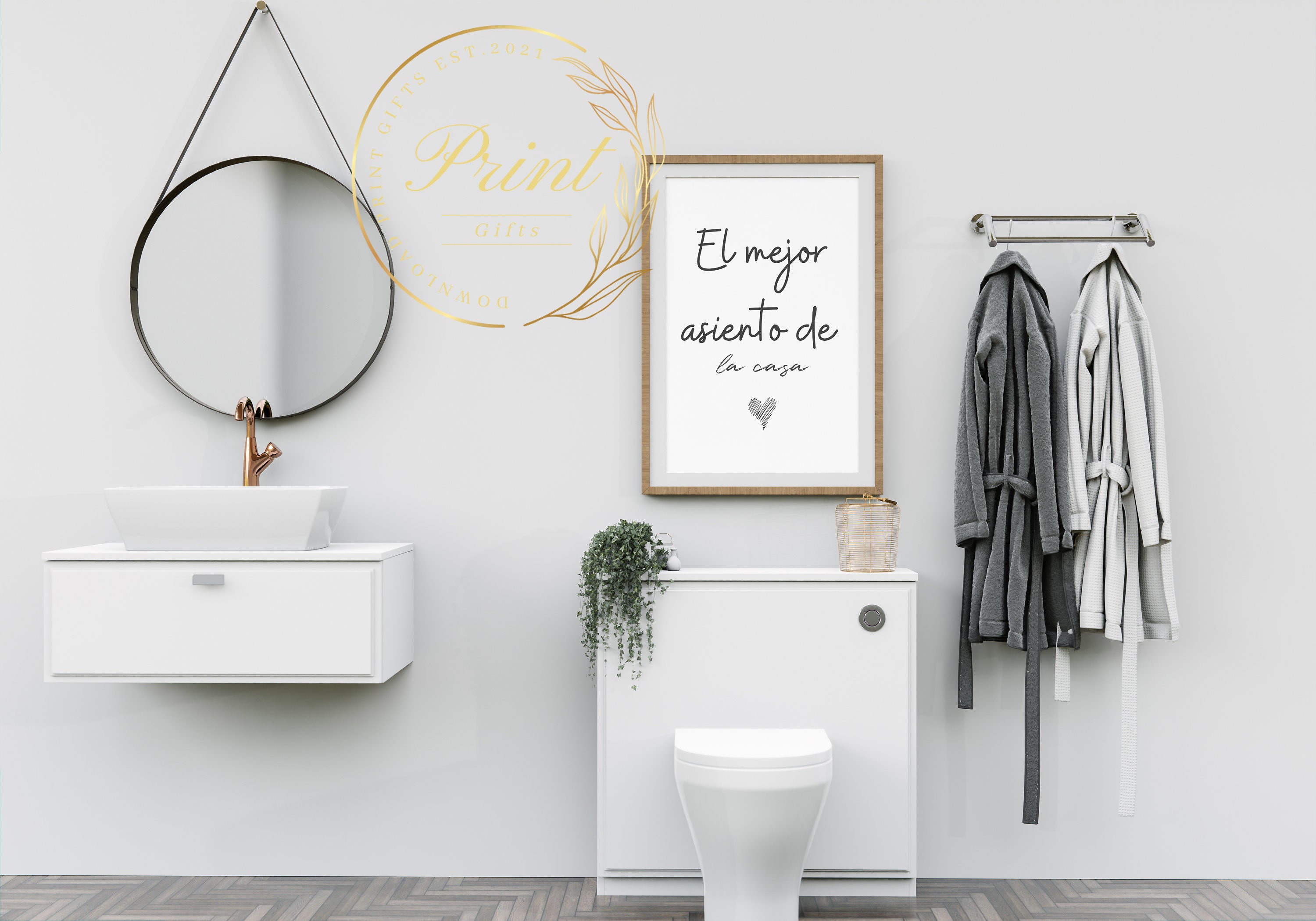 Cartel Divertido Para Baño ‘El Mejor Asiento De La Casa’ – Impresión Sin Marco Tamaño 22, Regalo Original