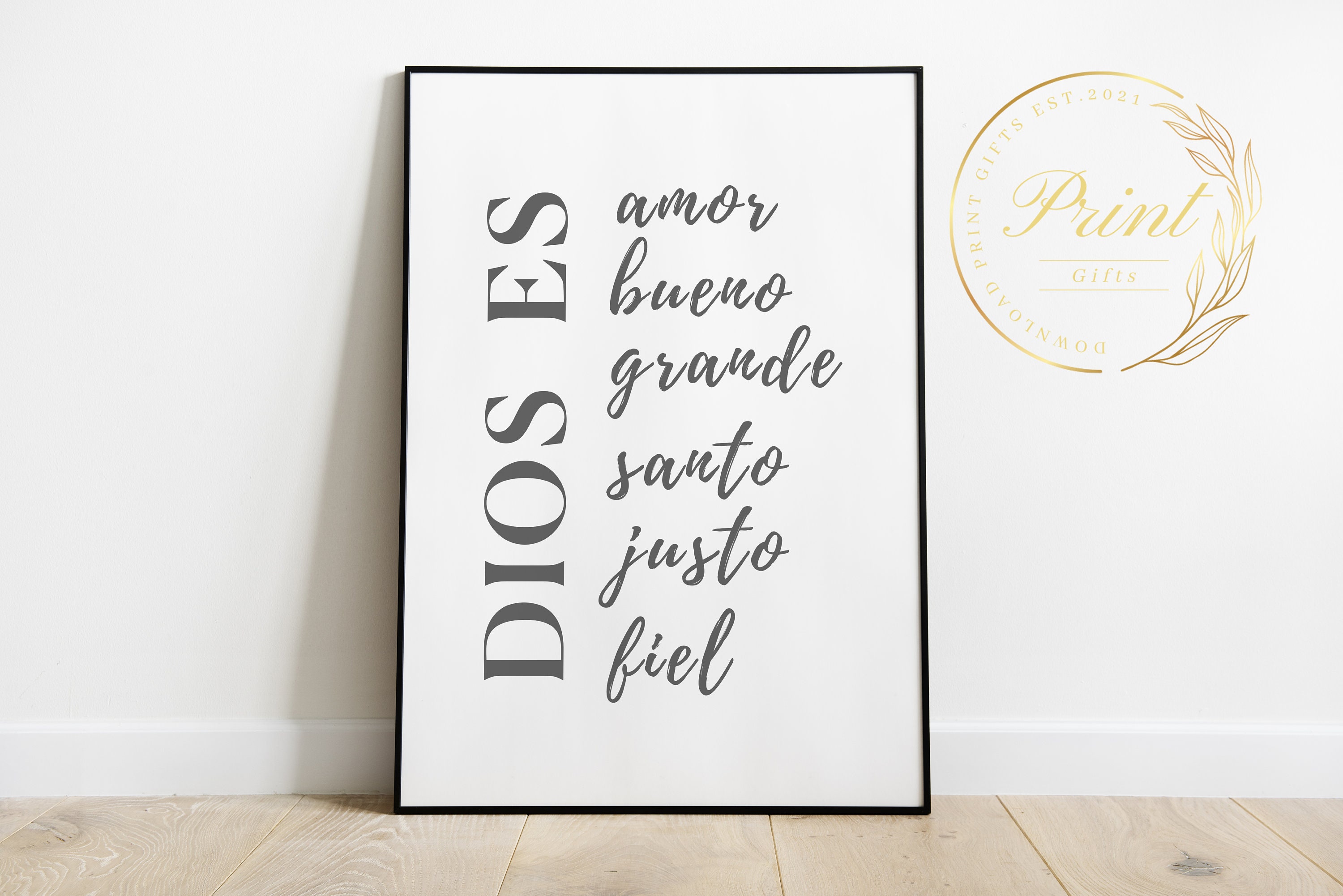 Dios Es Amor, Bueno, Grande, Santo, Justo, Fiel | Cuadros Cristianos |  Cuadros Con Frases | Decoración Cristiana | Cuadros En Español - Etsy, image size:3000x2002