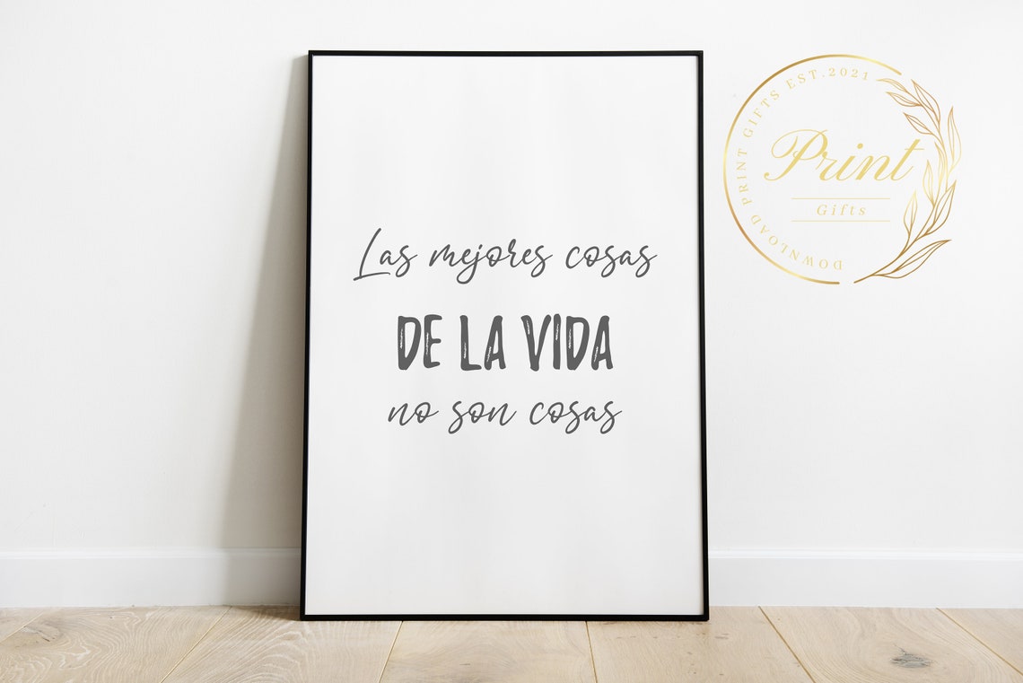 Las Mejores Cosas De La Vida No Son Cosas | Cuadro Decoración | Frases ...
