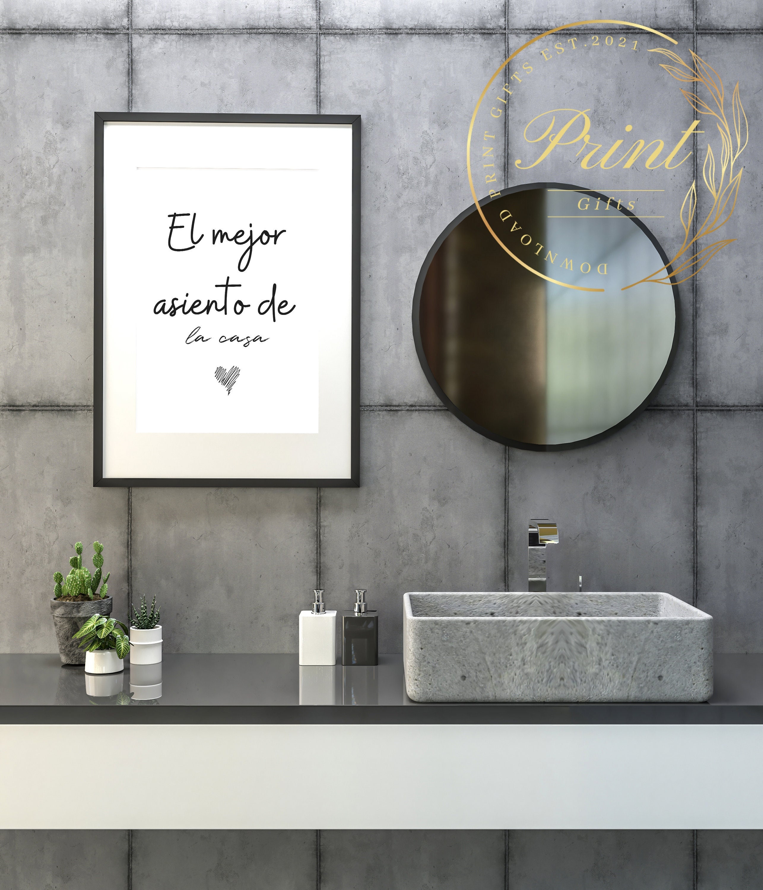 El Mejor Asiento De La Casa // Lámina Para El Baño // Cuadros Con Frases  Para Imprimir // Baño// A4 // Hogar // Tipografía / Letras / Poster 