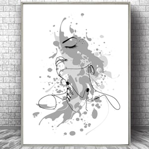 Abstract Woman Face Wall Art, Abstract Female Art Print, Line Art Print, Woman Art Print, Modern Minimalist Female Art, Modern Home Art