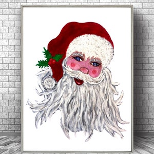 Santa Claus Print, Santa Claus Wall Art, Santa Printable Art Wall Decor, Christmas Printable, Santa Claus Decoration, Holiday Decor, Santa