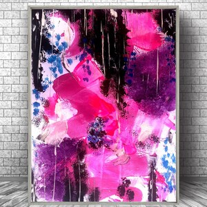 Colorful Wall Art Printable, Abstract Wall Art Print, Modern Abstract Digital Painting, Abstract Digital Download Art, Purple Modern Art