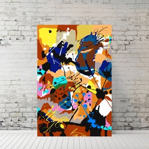Arte de parede maximalista, arte de parede eclética para impressão, arte de parede abstrata, arte de parede colorida, arte de parede moderna, download digital de impressão de arte de parede