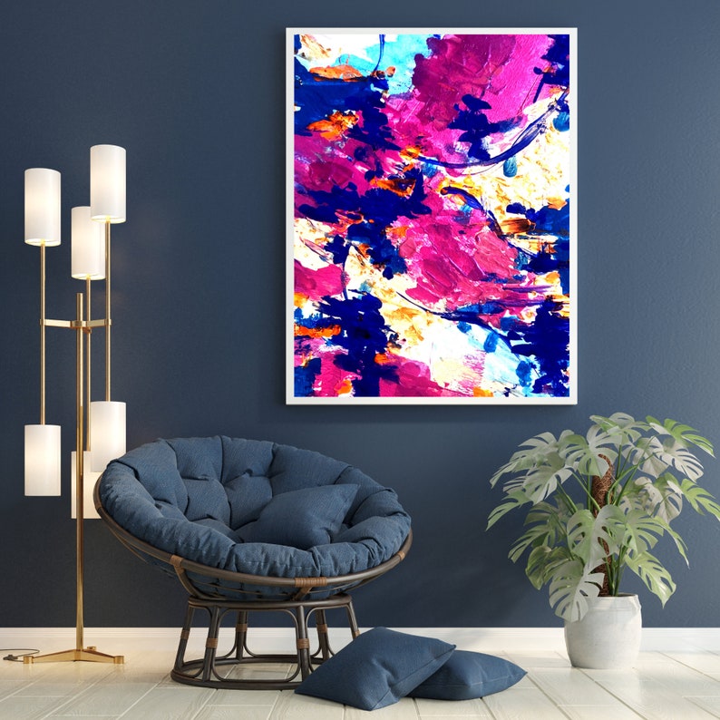 Colorful Abstract Printable Wall Art, Downloadable Abstract Art