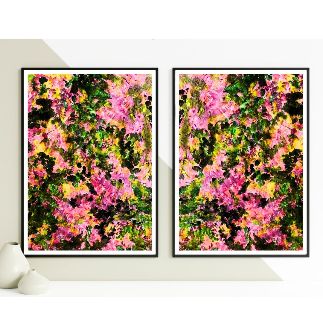 Set of 2 Prints Abstract Art Print Set Set of 2 Colorful Etsy