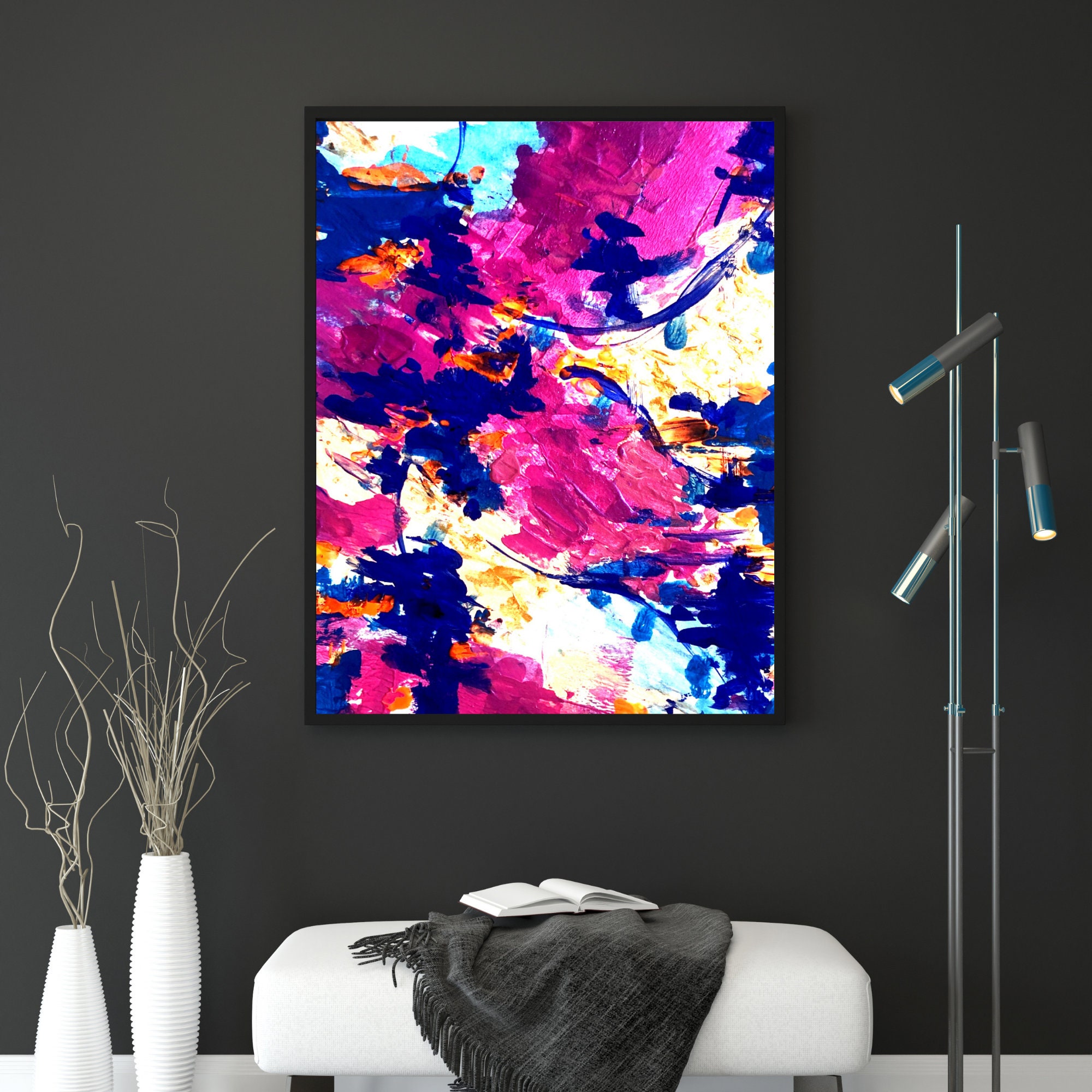 Colorful Abstract Printable Wall Art, Downloadable Abstract Art