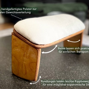 Banco de meditación, taburete de yoga, banco seiza – Versión Multiplex – Hecho a mano, ergonómico, portátil