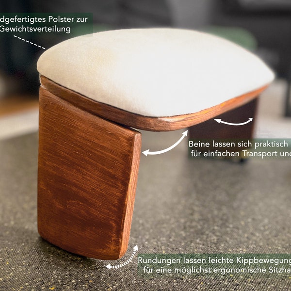 Meditation bench, yoga stool, seiza bench - chestnut brown version - handmade, ergonomic, portable