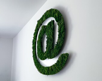 Simbolo e carattere speciale realizzati con muschio islandese – decorazione murale personalizzata in muschio, simbolo individuale come decorazione da parete, fatto a mano