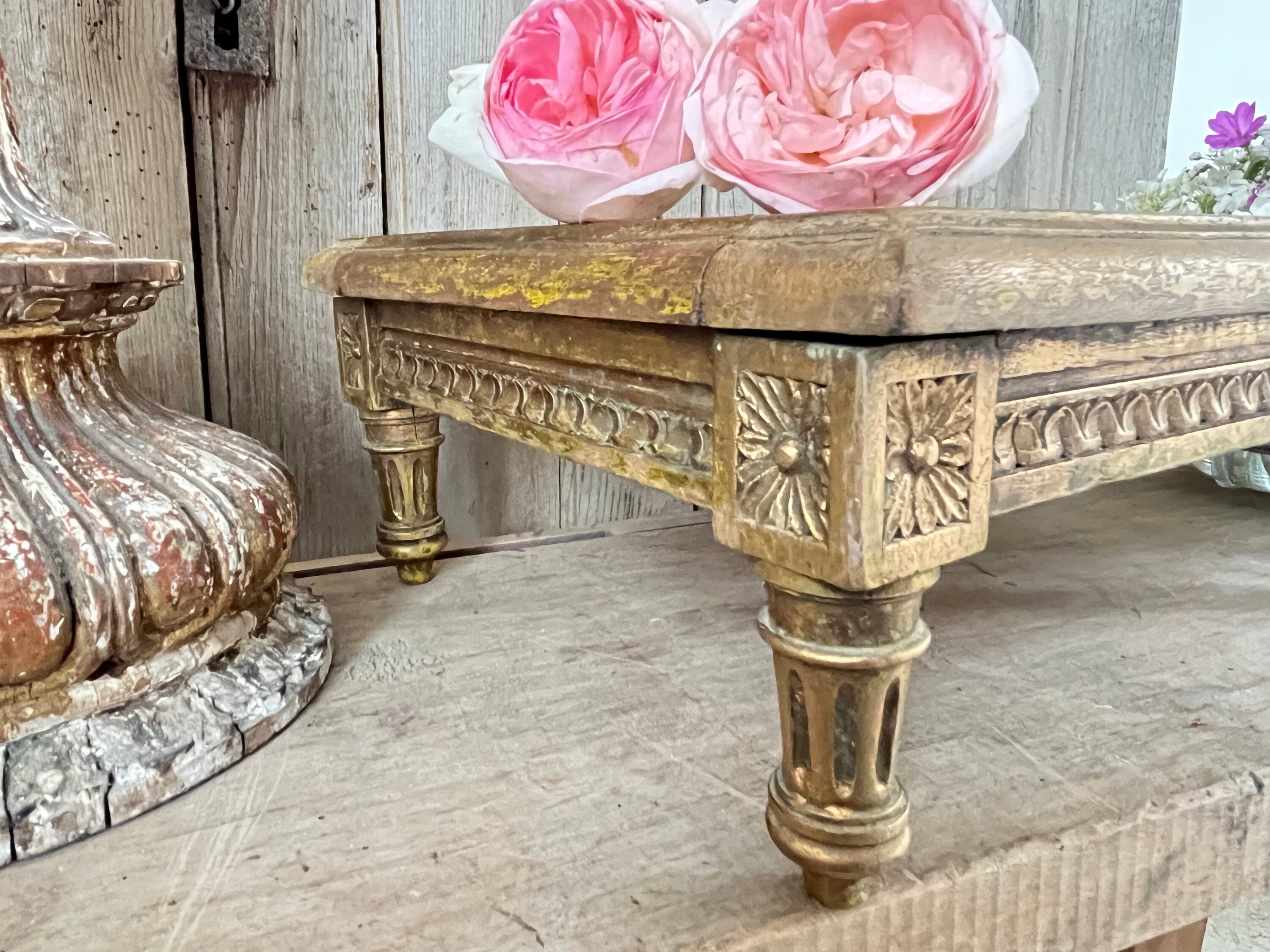 Napoleon III gilded wood footstool