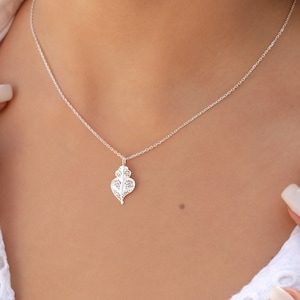 Tiny Viana's Heart Necklace • Portuguese Filigree Necklace • 24k Gold Plated / 925 Sterling Silver • Delicate Viana Chain Necklace