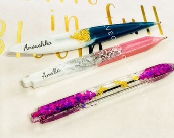 Personalised Refillable Resin Pen / Office Supplies / Handmade Refillable Resin Pen / Personalised Stationery / Christmas Gift