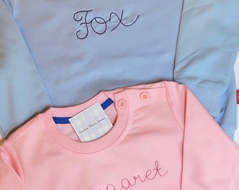 Boy/Girl Blue/Pink Monogram Embroidery Custom Sweatshirt