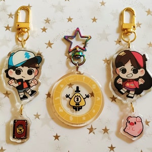 Gravity Falls Acrylic Charms Bill Cipher Mabel Dipper