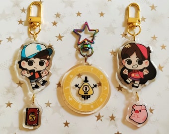 Dijes acrílicos de Gravity Falls Bill Cipher Mabel Dipper