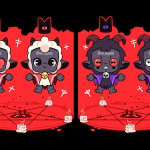 cult of the lamb Keychains with double expression