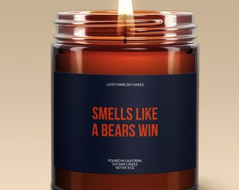 Smells Like A Bears Win Candle | Football | Chicago Bears | Game Day | Sports | Watch Party | NFL