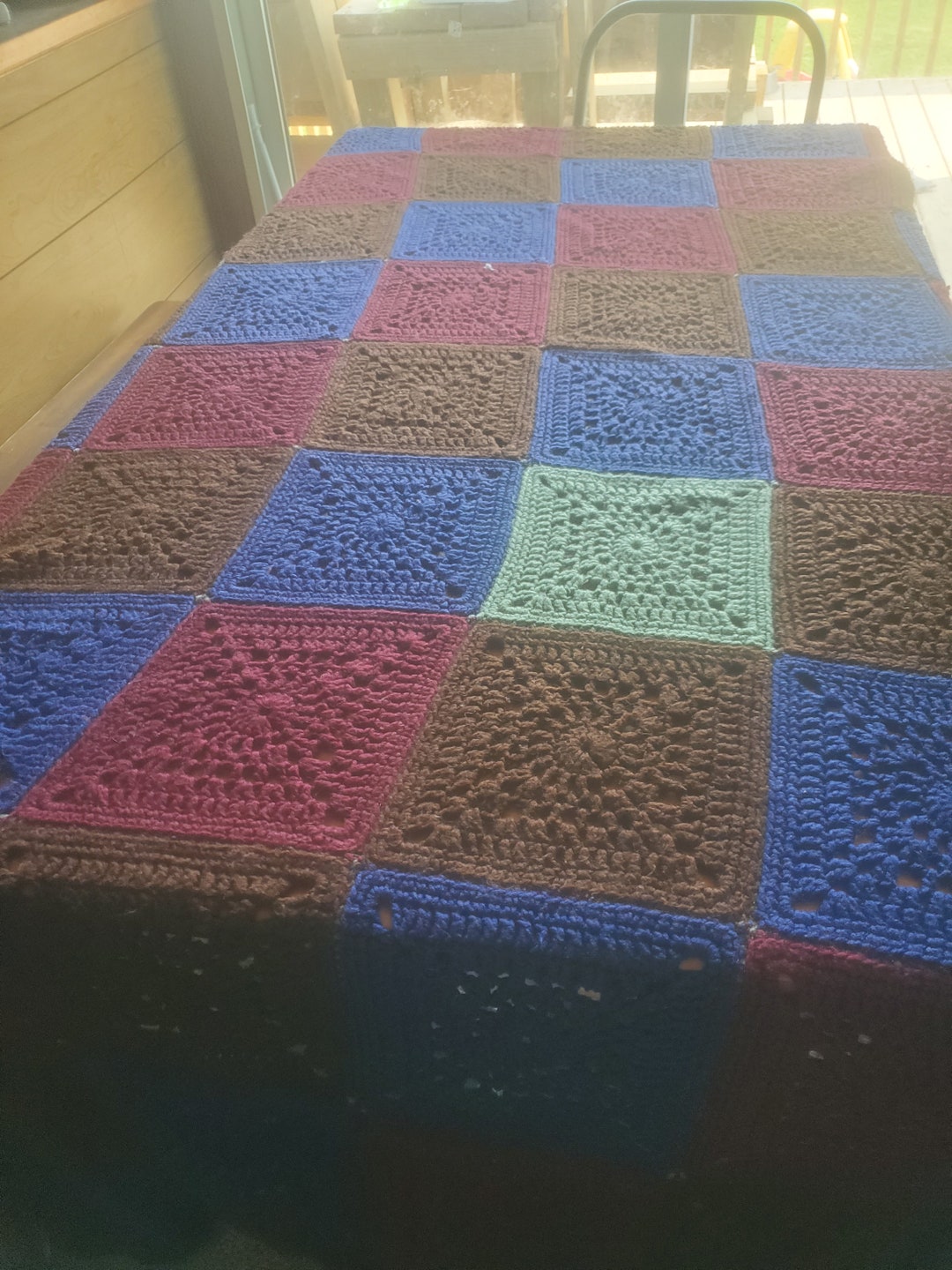 King Size Granny Square Blanket Etsy