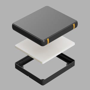 Starlink Mini flat mount with rounded edges & color inserts. RV roof mount. ASA plastic protective case.