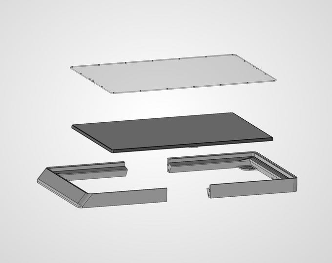 Starlink Gen 3 Flat Mount: PETG Plastic RV Roof Adaptor Kit. 2 parts + Plexiglas cover