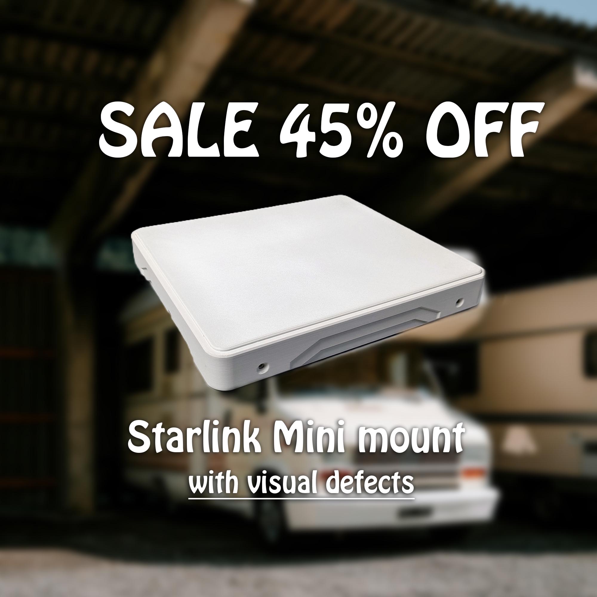 Starlink mini mount - with VISUAL DEFECTS - SALE | Protective case | Flat roof mount for camper, rv, van, motorhome, boat.