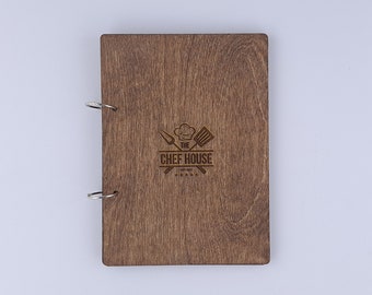 Wooden Menu Holder A5-A4, Engraved Menu Holder, Restaurant Menu Folder, Cafe Menu Cover, Menu Board, Menu Book, Custom Menu Cover 10682