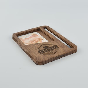 Scheck Präsenter Mit Stifthalter, Restaurant Scheckhalter, Rechnungshalter aus Holz, Quittungspräsenter, KOSTENLOSE GRAVUR, 10778