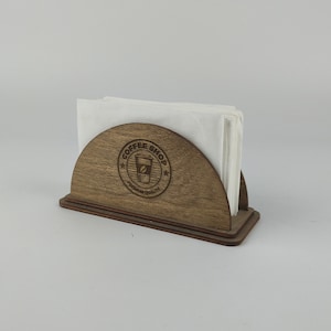 Porta tovaglioli in legno personalizzato con logo, porta tovaglioli per ristoranti, porta tovaglioli personalizzati per cucina, porta tovaglioli rustici, 10496