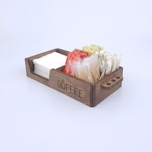 Benutzerdefinierte Serviettenhalter aus Holz mit Logo, Kaffee rustikale Salz Pfeffer Zucker Gewürz Souce Lagerung, Bbq Caddy, Bauernhaus Caddy, 10599