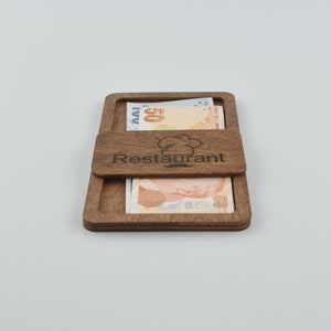 Wooden Check Presenter, Restaurant Check Holder, Bill Holder, Receipt Presenter, FREE ENGRAVING, 10775