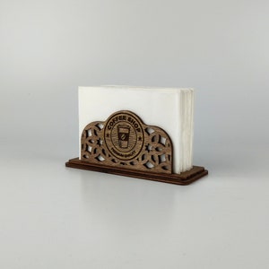 Personalisierte Serviettenhalter aus Holz mit Logo, Restaurant Serviettenhalter, Küche Benutzerdefinierte Serviettenhalter, Rustikaler Serviettenhalter, 10731