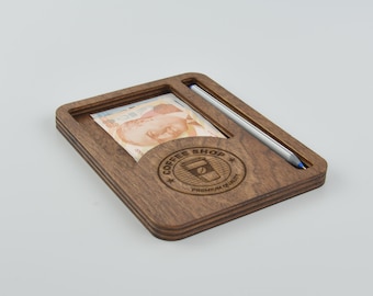 Check Presenter With Pen Holder, Restaurant Check Holder, Wooden Bill Holder, Receipt Presenter, FREE ENGRAVING, 10780