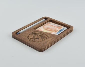 Check Presenter With Pen Holder, Restaurant Check Holder, Wooden Bill Holder, Receipt Presenter, FREE ENGRAVING, 10779