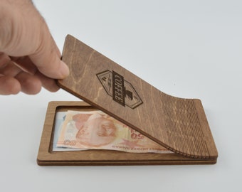 Houten Check Presenter Cover, Restaurant Check Holder, Bill Holder, Receipt Presenter, GRATIS GRAVURE, 10782