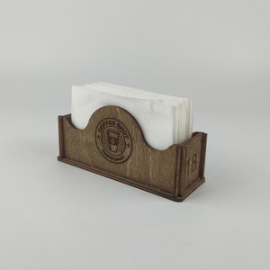 Porta tovaglioli in legno personalizzato con logo, porta tovaglioli per ristoranti, porta tovaglioli personalizzati per cucina, porta tovaglioli rustici, 10512