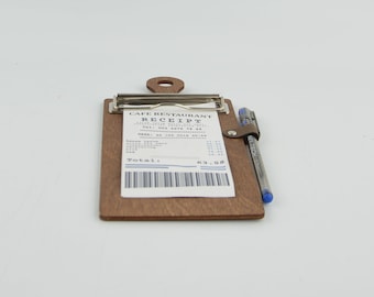 Wooden Bill Holder, Restaurant Check Holder, Check Presenter Tray, Receipt Presenter, Bar Cafe Bill Presenter, 10868