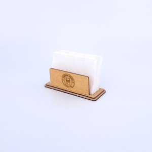 Porta tovaglioli in legno personalizzato con logo, porta tovaglioli per ristoranti, porta tovaglioli personalizzati per cucina, porta tovaglioli rustico, 10728