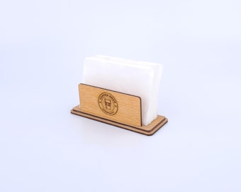 Personalized Wooden Napkin Holder with Logo, Restaurant Napkin Holders, Kitchen Custom Napkin Holder, Rustic Napkin Holder, 10728