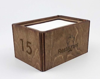 Personalized Wooden Napkin Dispenser with Logo, Restaurant Napkin Holders, Farmhouse Custom Napkin Holder, Rustic Napkin Holder, 10519