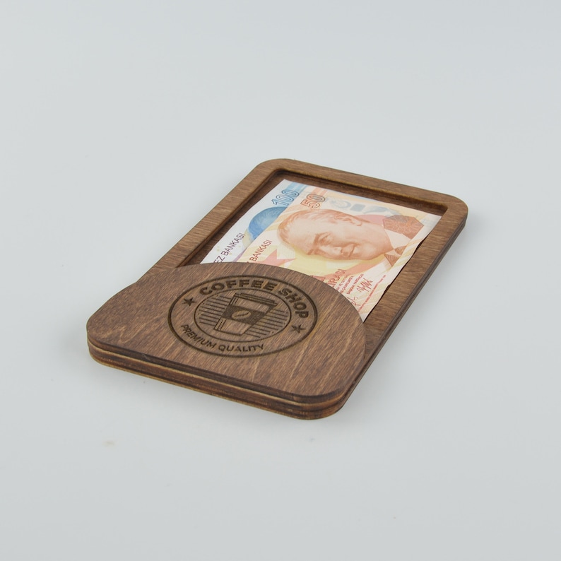 Wooden Check Presenter, Restaurant Check Holder, Bill Holder, Receipt