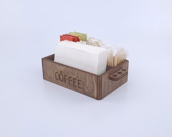 Porta tovaglioli in legno personalizzato con logo, contenitore rustico per caffè, sale, pepe, zucchero, condimento, contenitore per barbecue, contenitore per fattoria, 10597
